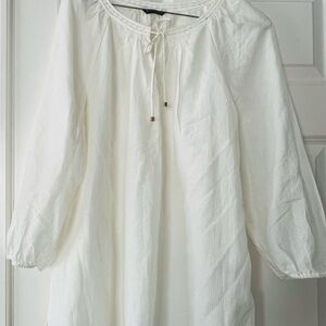 Massimo Dutti Cream Blouse with Tie Neck